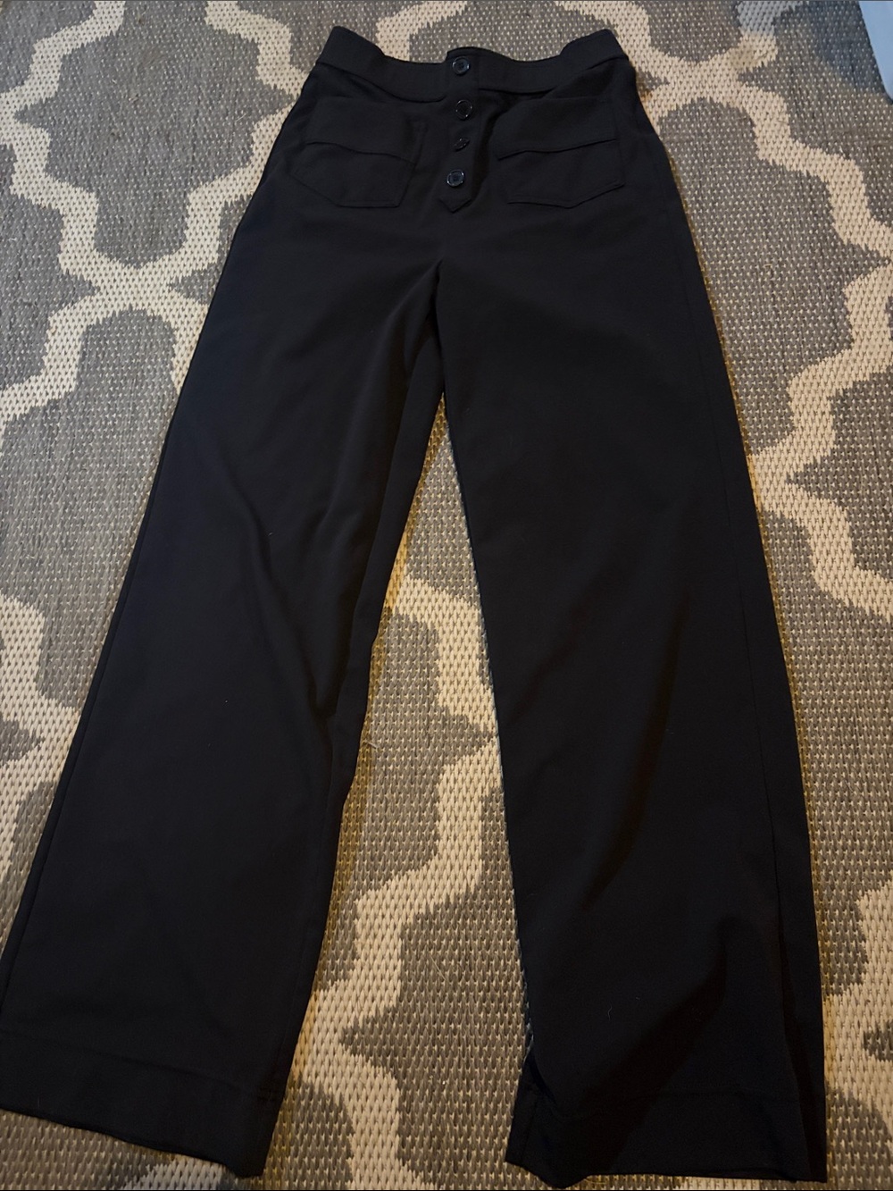 HALARA Black Wide-Leg High-Rise Trousers